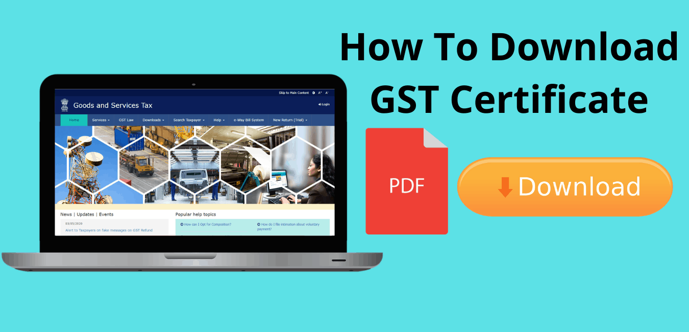 how to download GST Certificate Online in Pdf