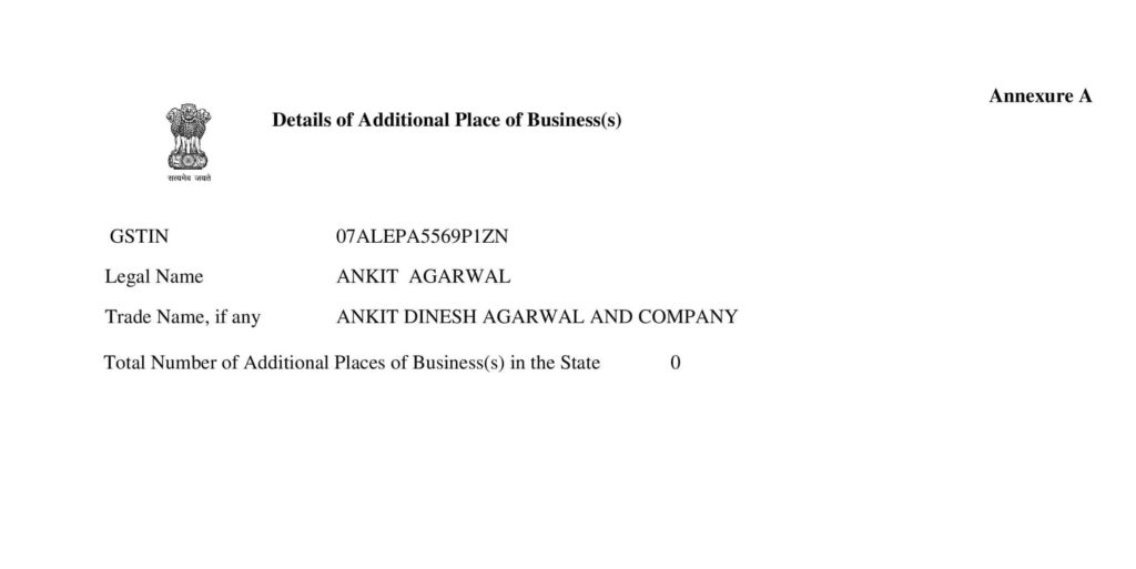 Annexure A of gst reg 06 form